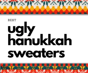 “Ugly-Hanukkah-Sweaters-Ugly-Sweaters-Blog-Image” in bold black, wrapped in wild orange, green, yellow knit chaos—bring on the party!.