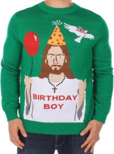 Happy Birthday Jesus Sweater Green Ugly Christmas Sweater