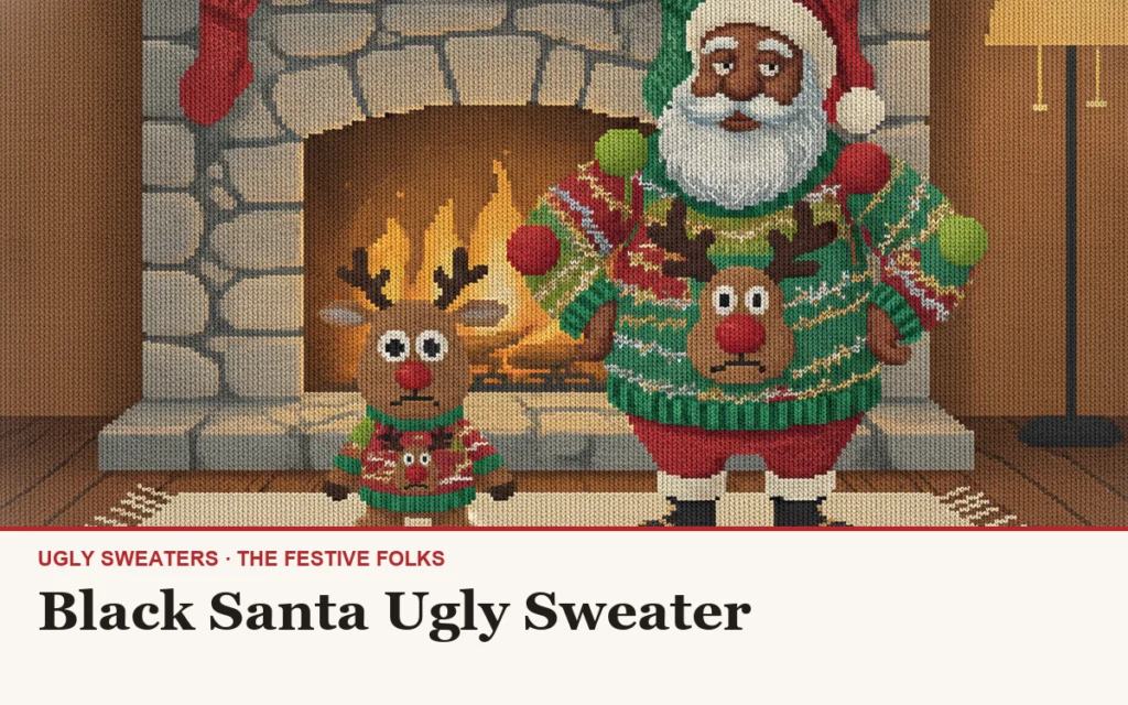 Black Santa Ugly Sweater