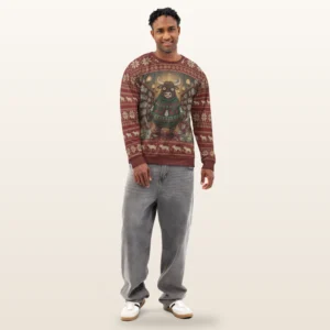 Bull in a China Shop All-Over-Print Christmas Sweatshirt