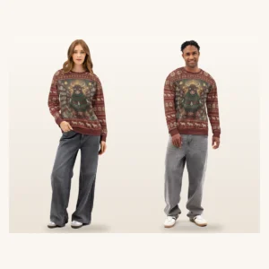 Bull in a China Shop Matching Ugly Christmas Sweaters for Couples | Two Sweatshirts