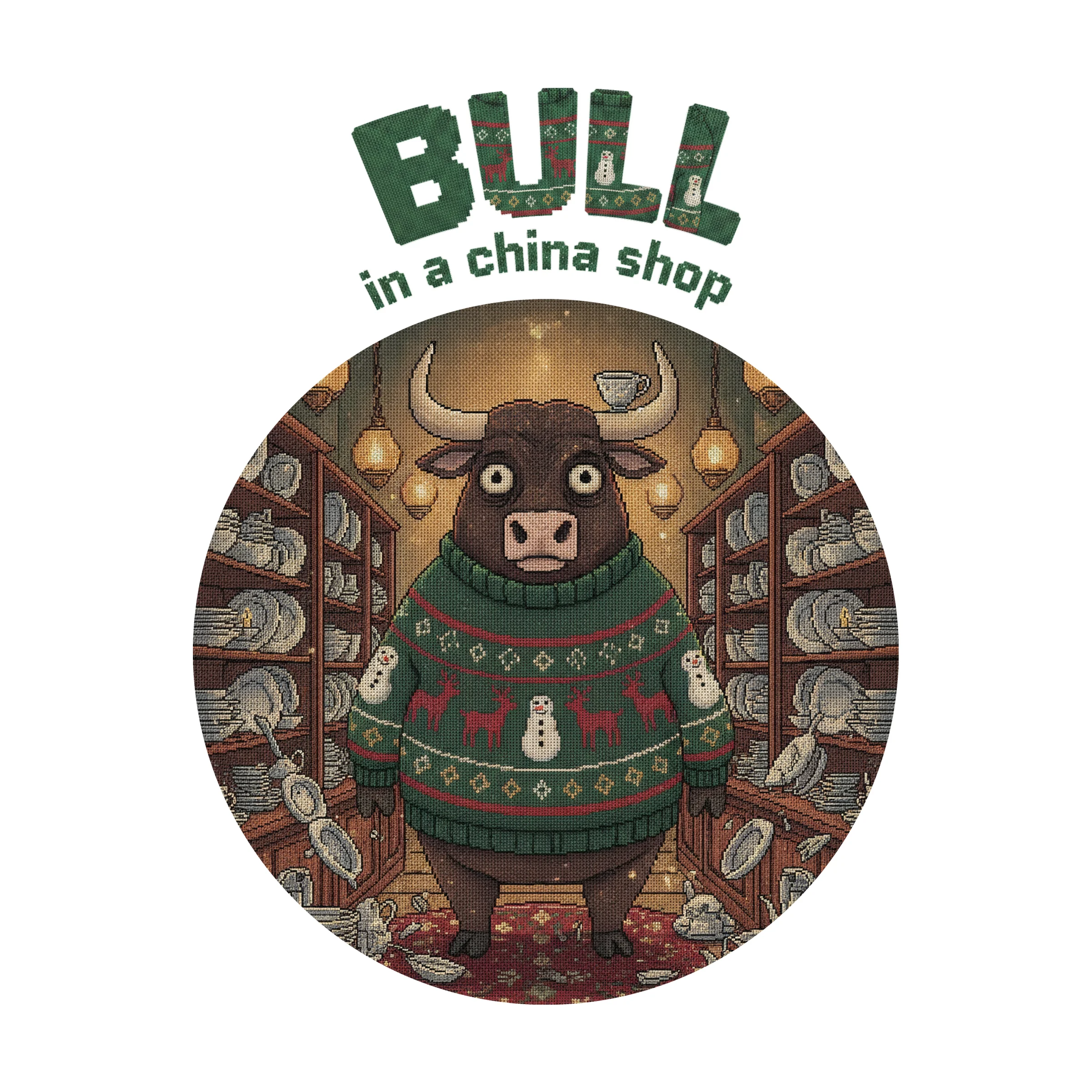 Bull in a China Shop Ugly Christmas Tee