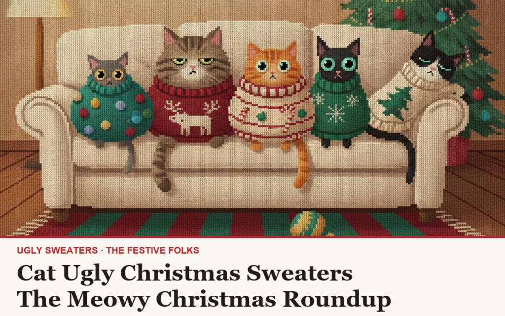 Cat Ugly Christmas Sweaters: The Meowy Christmas Roundup