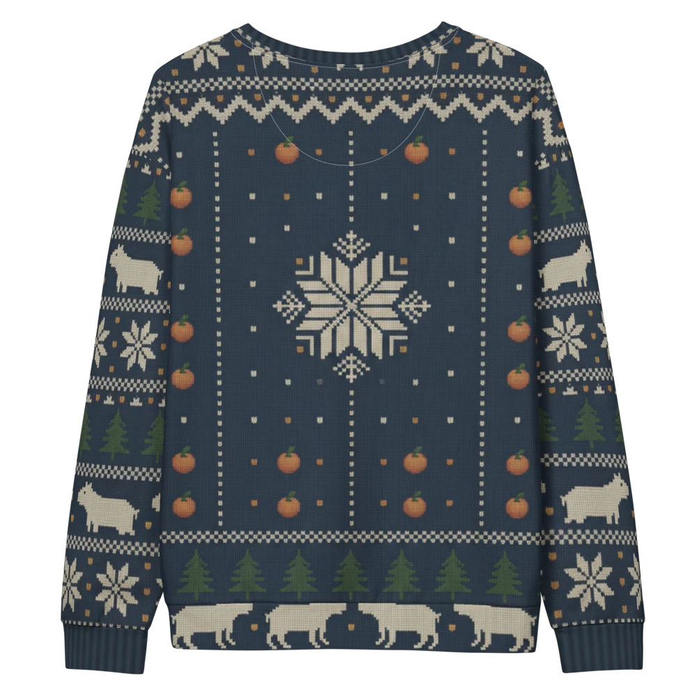 Chill Capybara All-Over-Print Christmas Sweatshirt