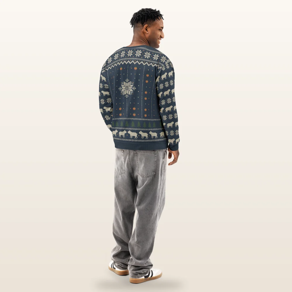 Chill Capybara All-Over-Print Christmas Sweatshirt