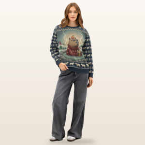 Chill Capybara All-Over-Print Christmas Sweatshirt