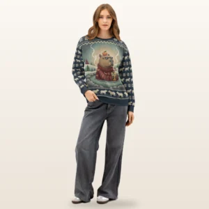 Chill Capybara All-Over-Print Christmas Sweatshirt