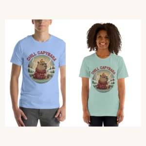 Chill Capybara Matching Christmas Shirts for Couples | Two Funny Tees