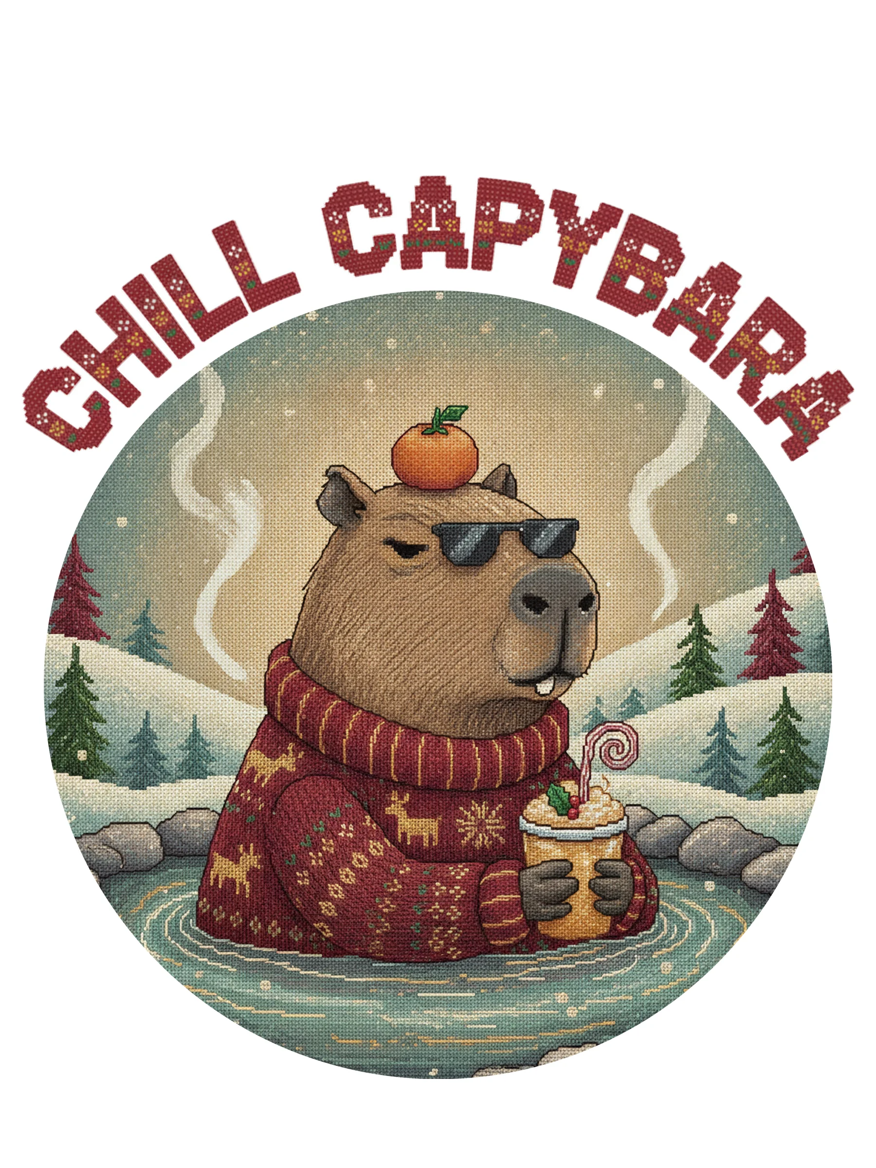 Chill Capybara Ugly Christmas Tee
