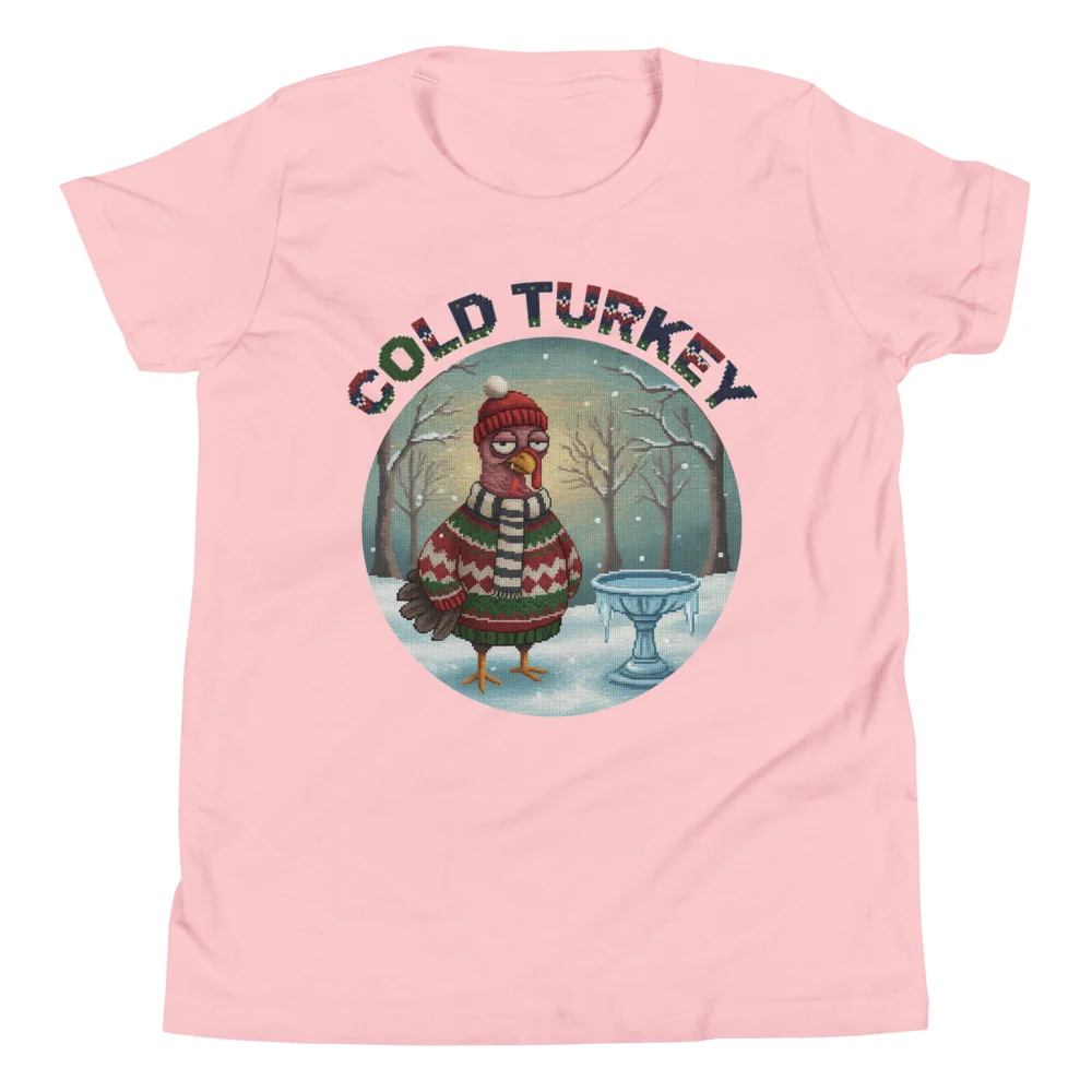 Cold Turkey Kids' Ugly Christmas Tee, Light Pink