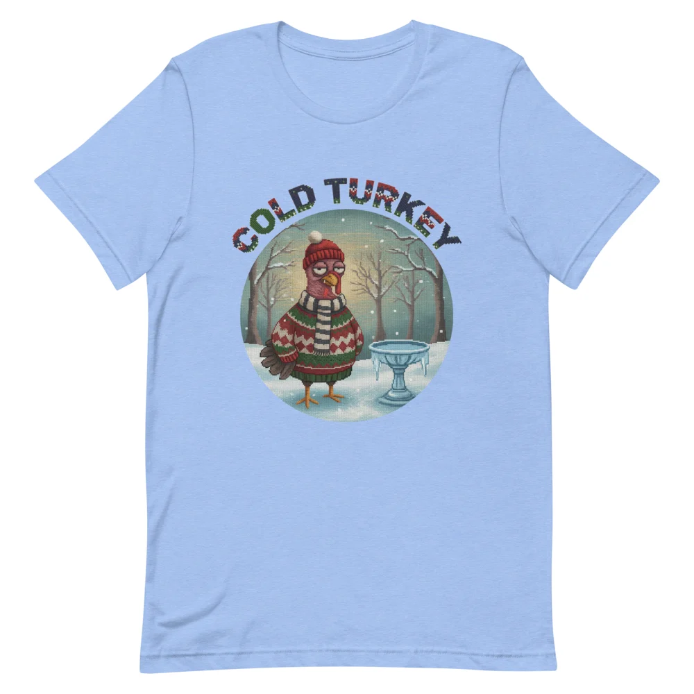 Cold Turkey Ugly Christmas Tee, Blue