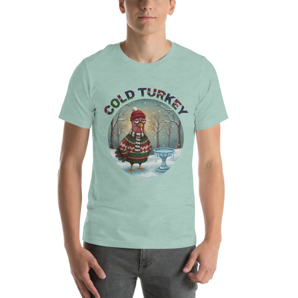 Cold Turkey Ugly Christmas Tee, Green model