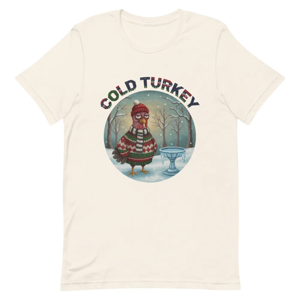 Cold Turkey Ugly Christmas Tee, Vintage White