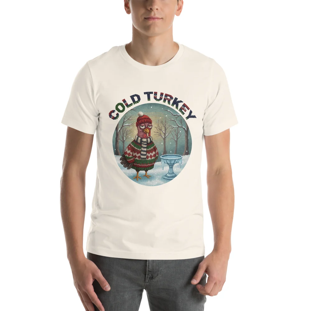 Cold Turkey Ugly Christmas Tee, Vintage White model