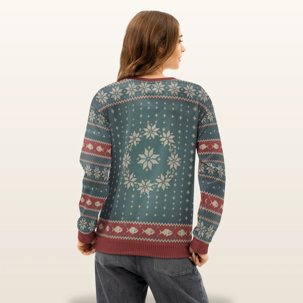 Cool Cat All-Over-Print Christmas Sweatshirt