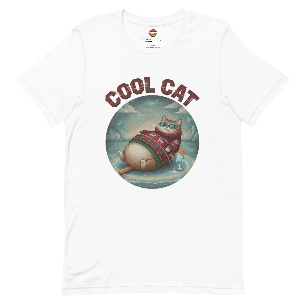 Cool Cat Ugly Christmas Tee