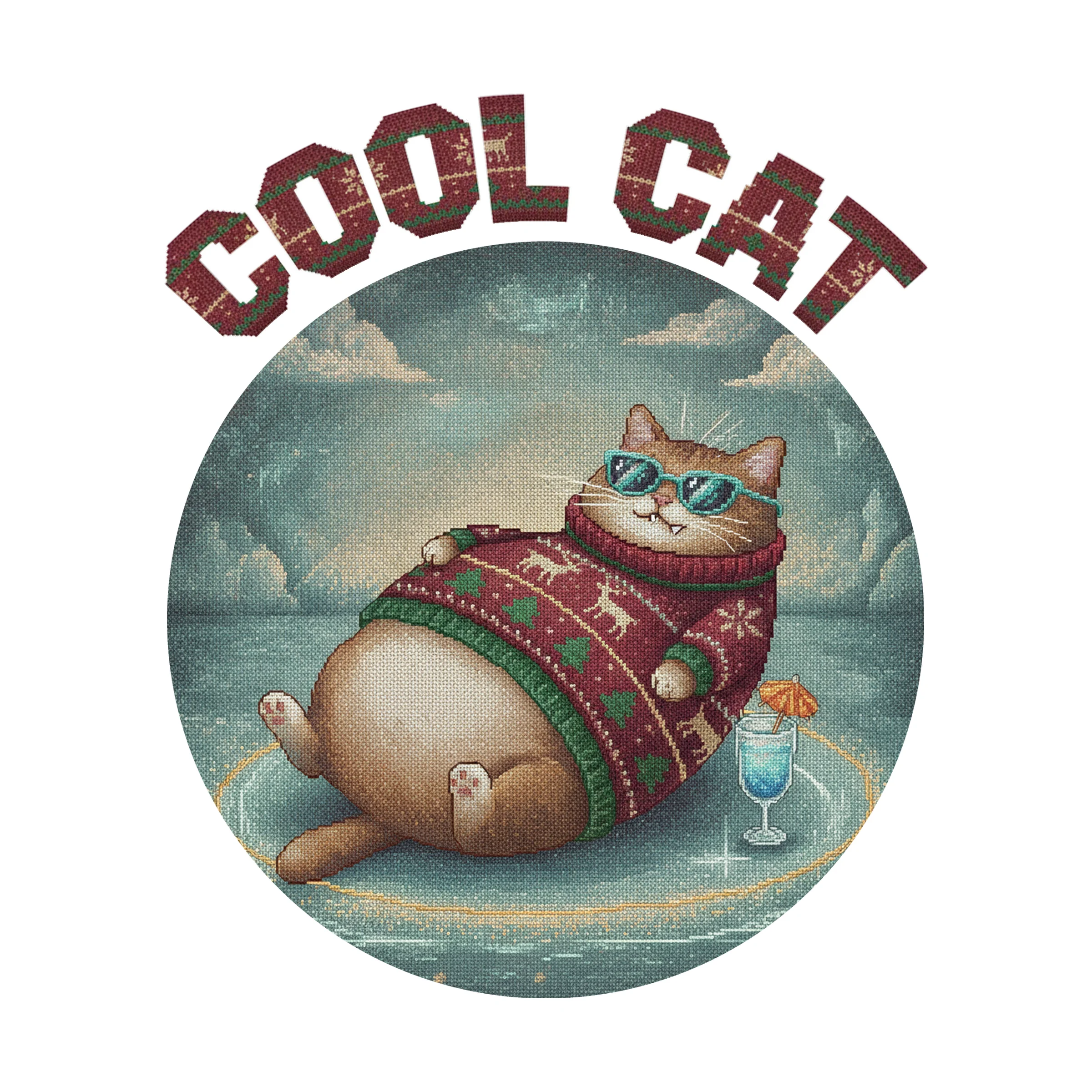Cool Cat Ugly Christmas Tee
