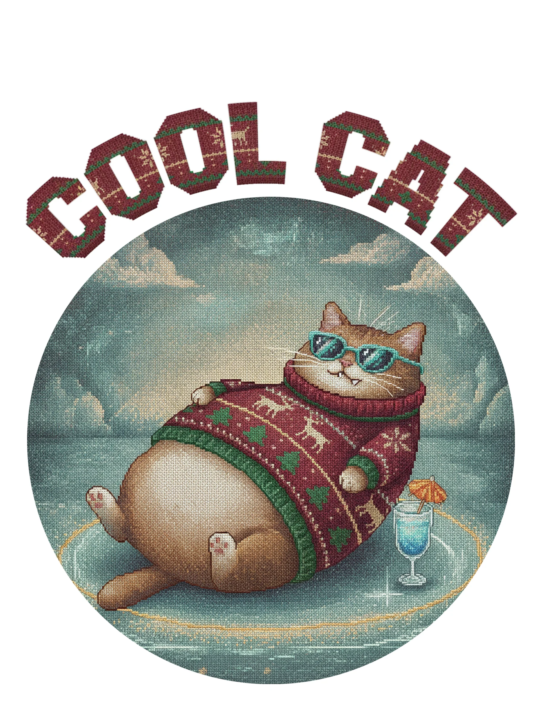 Cool Cat Ugly Christmas Tee
