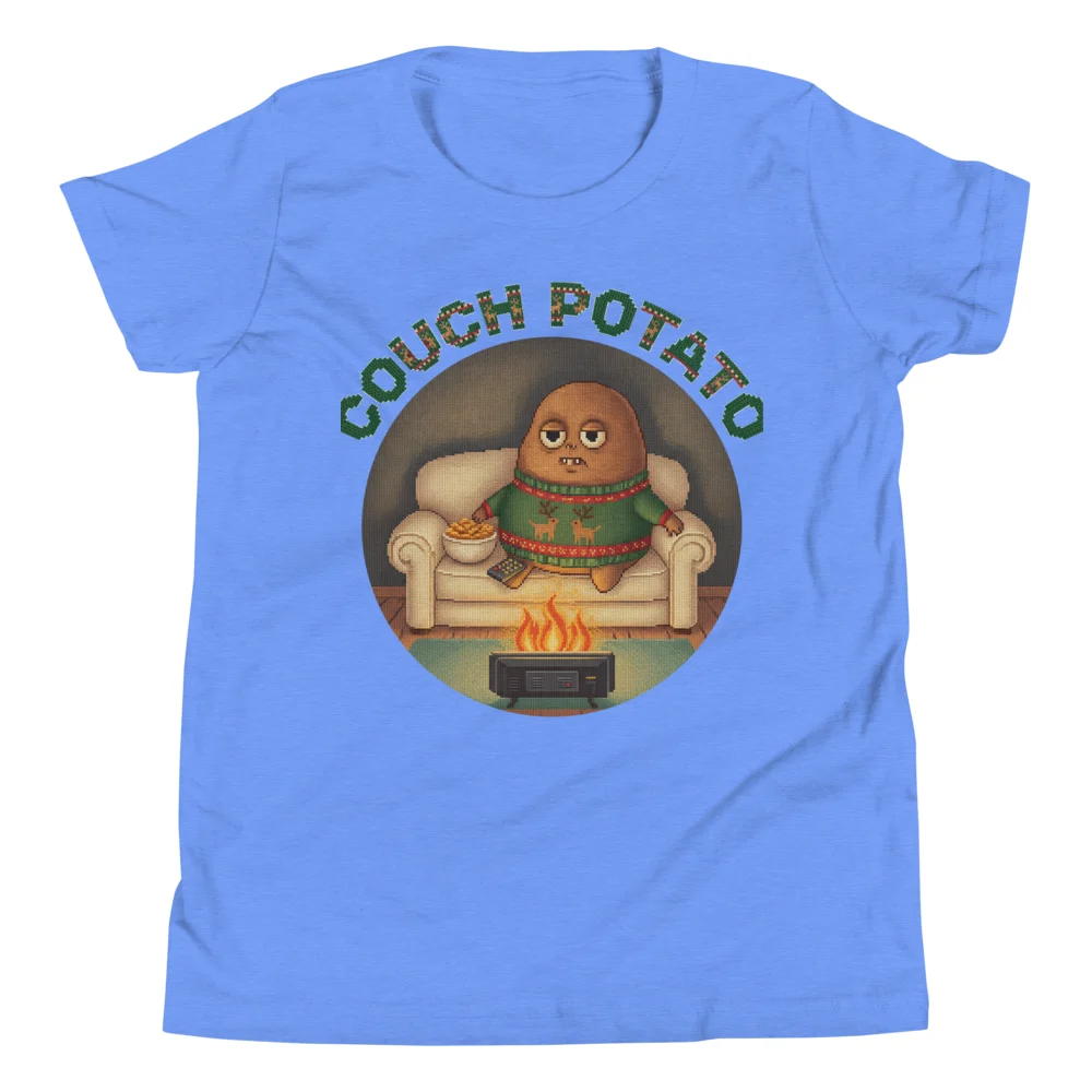 Couch Potato Kids' Ugly Christmas Tee, Blue