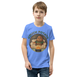 Couch Potato Kids' Ugly Christmas Tee — Blue model