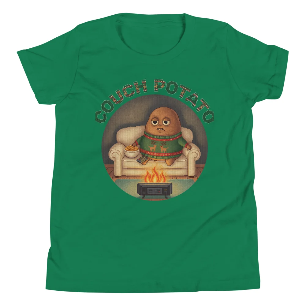 Couch Potato Kids' Ugly Christmas Tee, Green