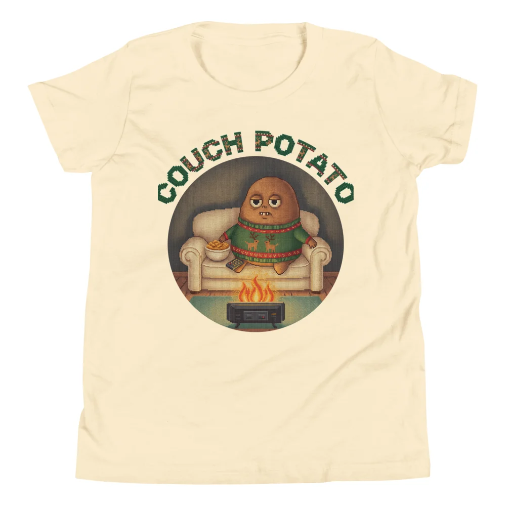 Couch Potato Kids' Ugly Christmas Tee, Vintage White