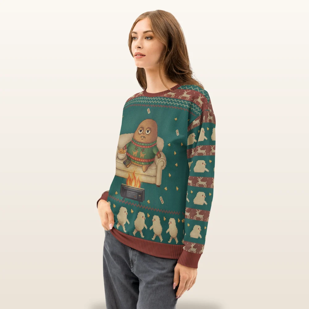 Couch Potato Ugly Christmas Sweater, Sweatshirt