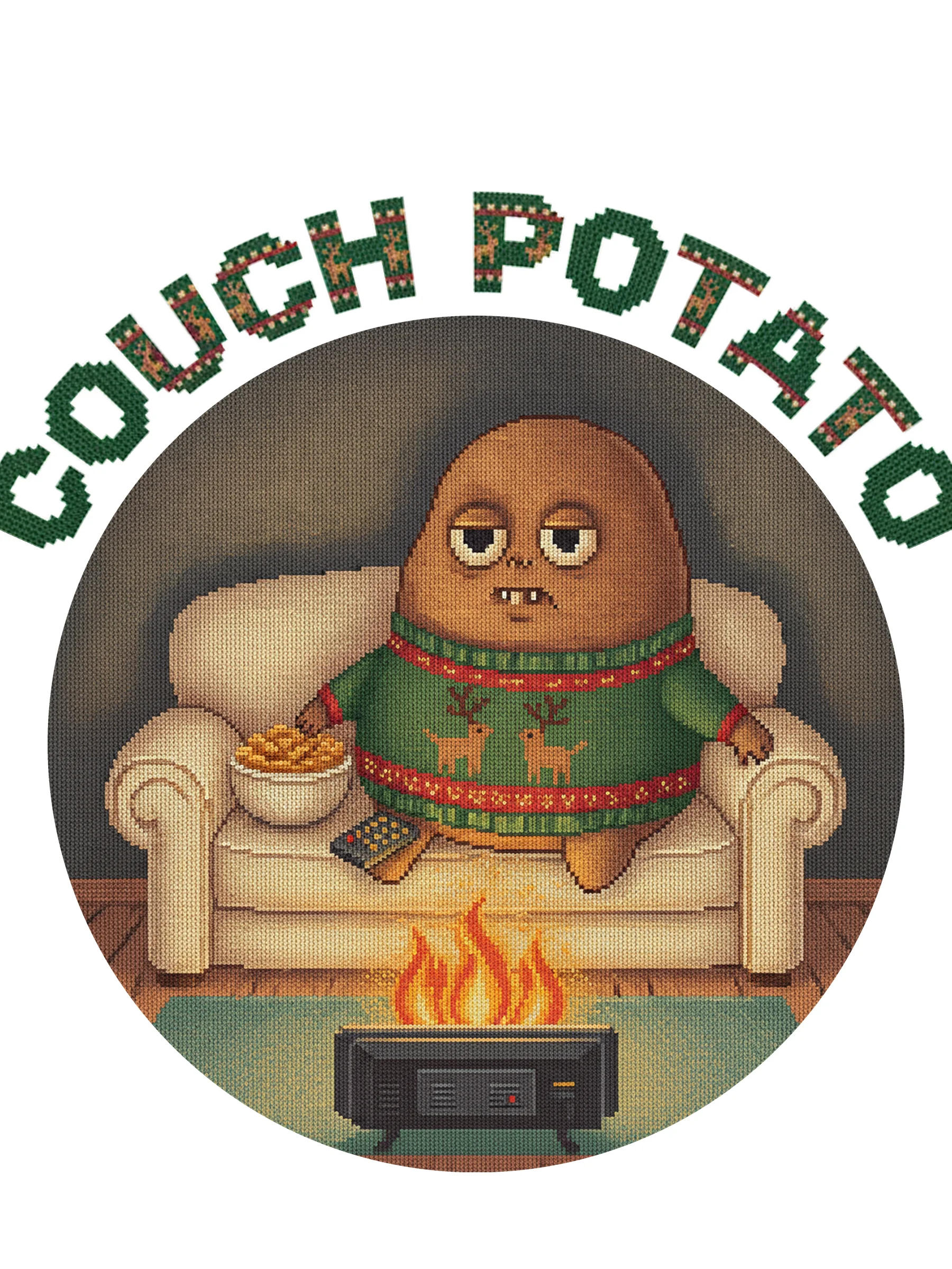 Couch Potato Toddler Ugly Christmas Tee