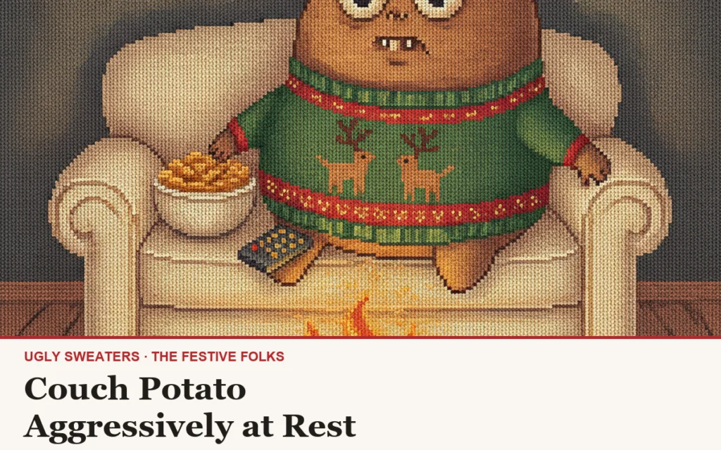 Couch Potato: The Ugly Christmas Sweater That Refuses to Get Up