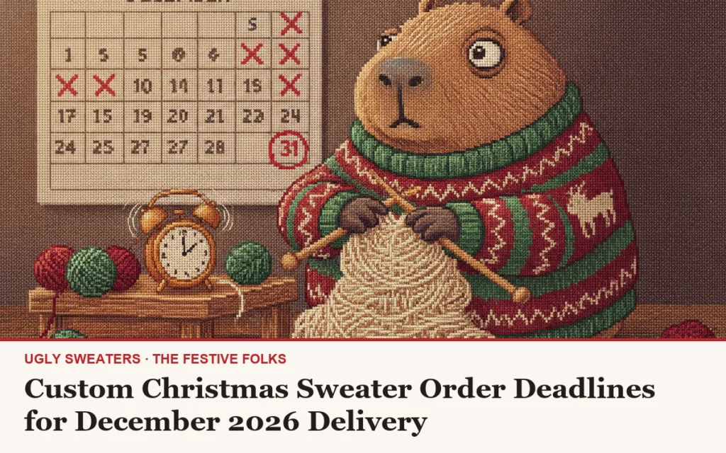 Custom Christmas Sweater Order Deadlines for December 2026 Delivery