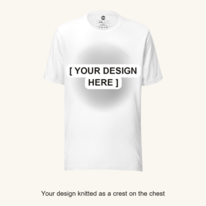 Custom Badge Tee | Your Design, Knitted-Look