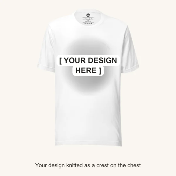 Custom knitted-badge tee, your design here