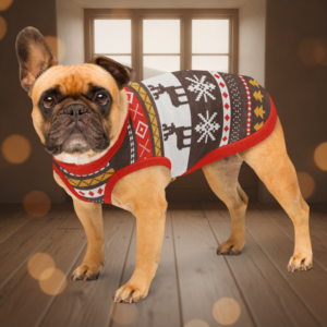 Moose Shetland Knitted Pet Sweater on model