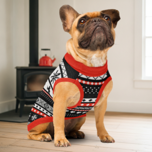 Selbu Bird Knitted Pet Sweater on model