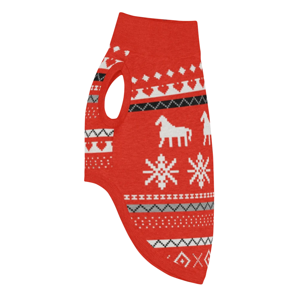 Dala Horse Knitted Pet Sweater