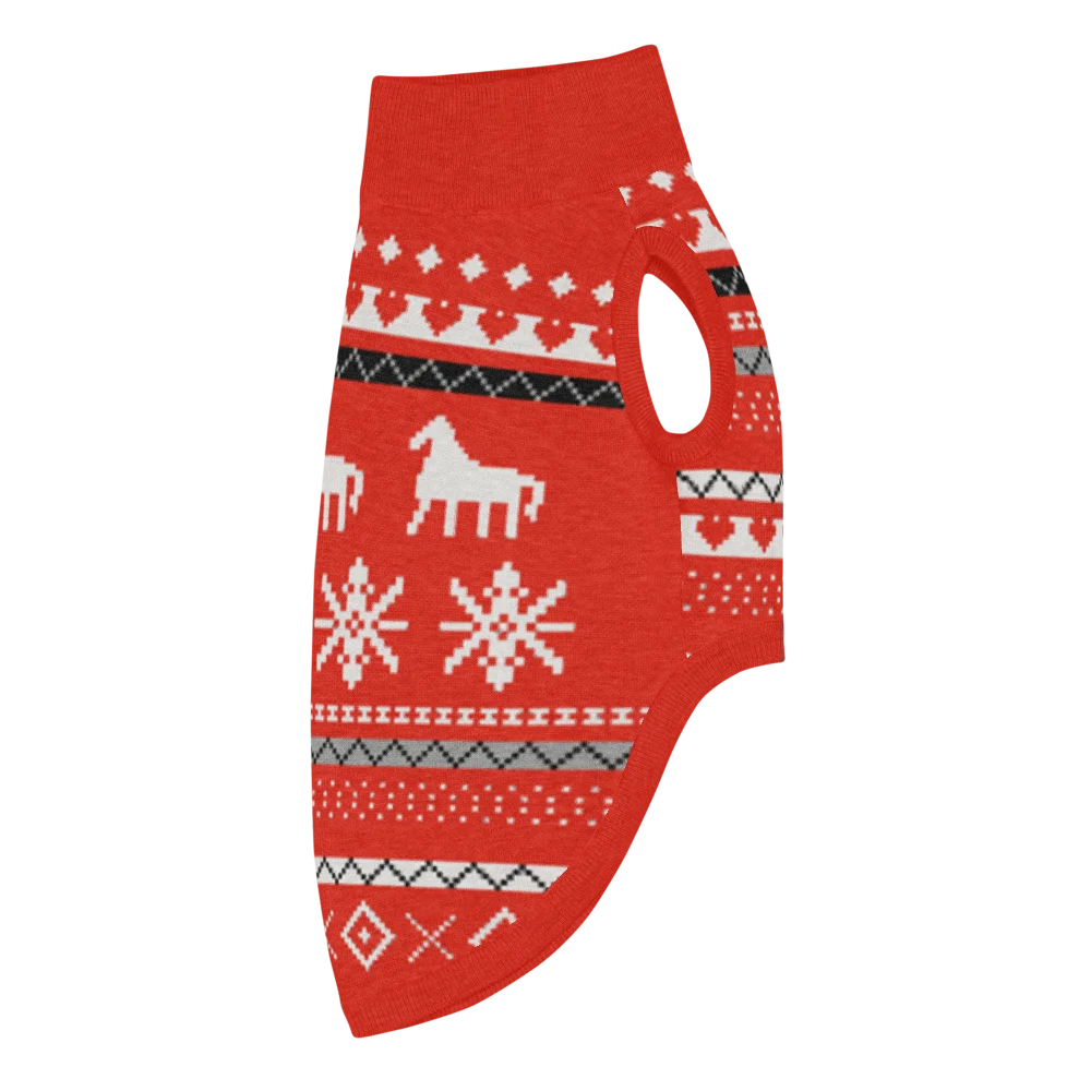 Dala Horse Knitted Pet Sweater