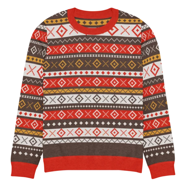 Fair Isle All-Over knitted Christmas sweater, flat view