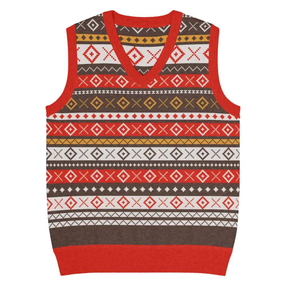 Fair Isle Allover Knitted Christmas Vest