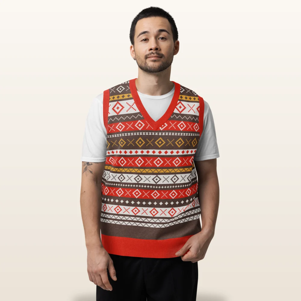 Fair Isle Allover Knitted Christmas Vest
