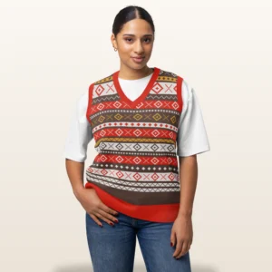 Fair Isle Allover Knitted Christmas Vest