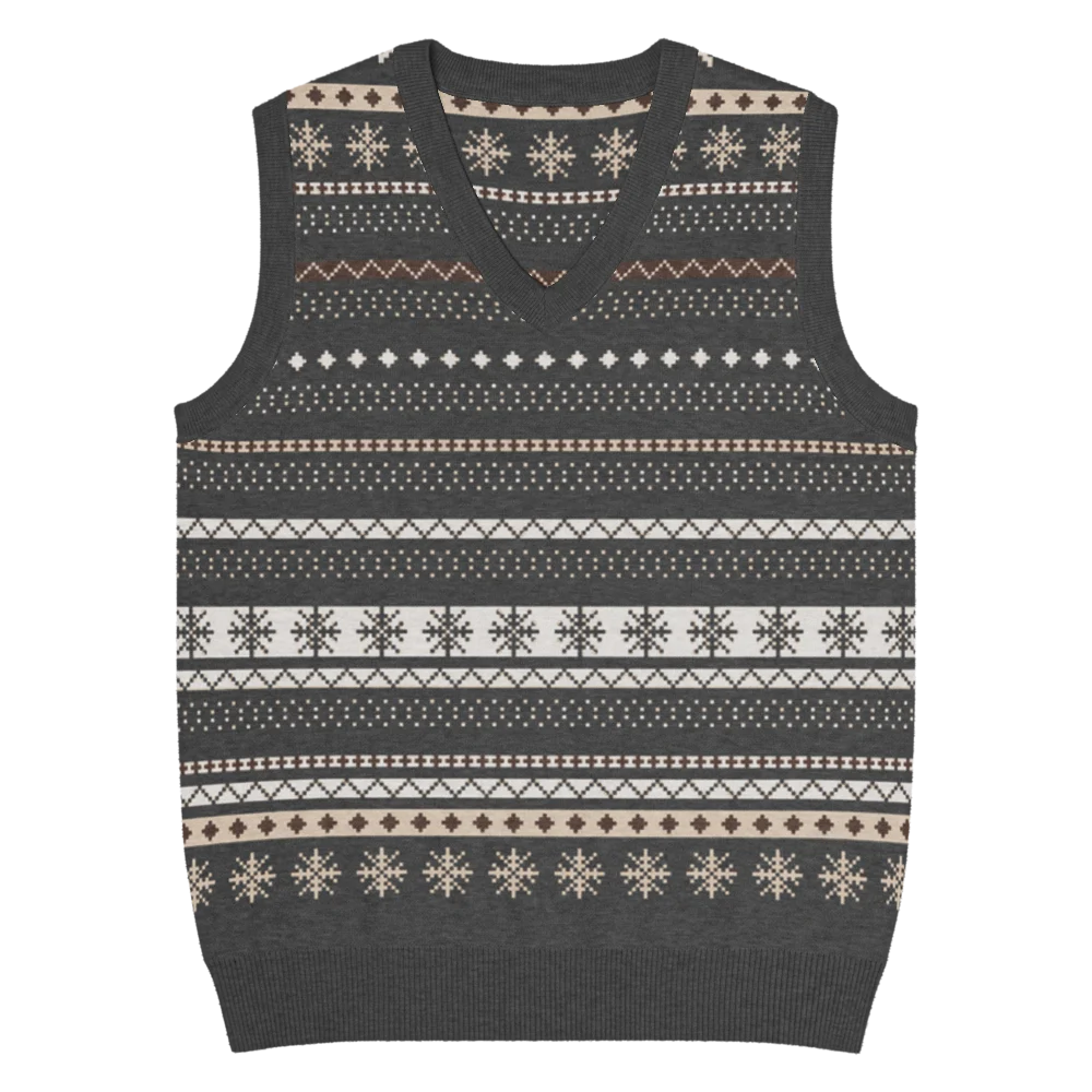 Icelandic Yoke Knitted Christmas Vest