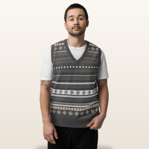 Icelandic Yoke Knitted Christmas Vest