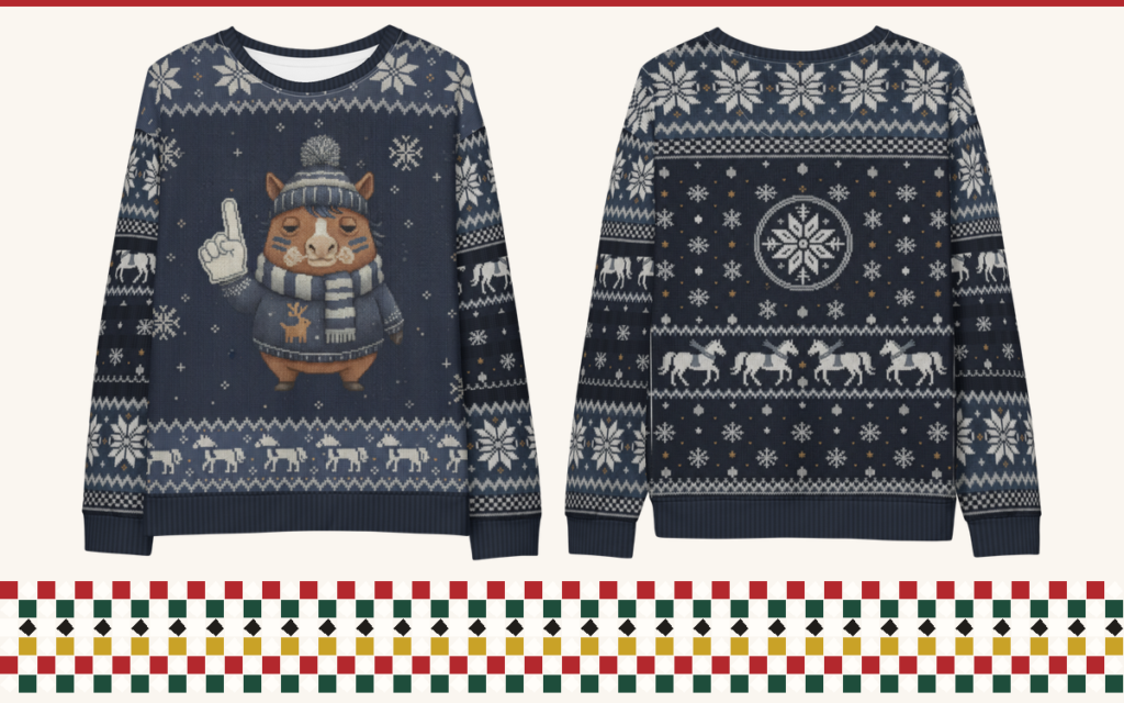 Dallas Fan all-over print ugly Christmas sweatshirt, front and back