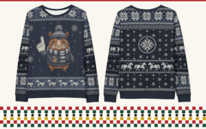Dallas Fan all-over print ugly Christmas sweatshirt, front and back
