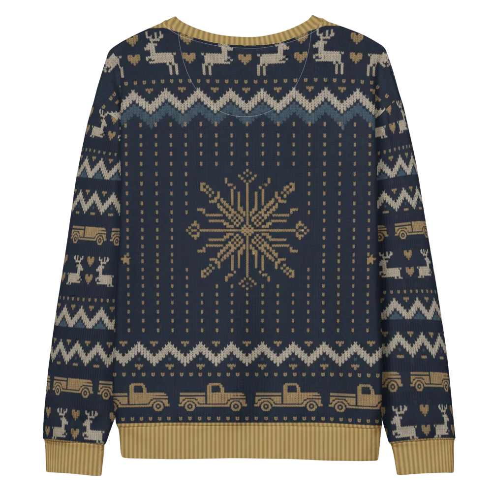 Deer in Headlights Ugly Christmas Sweatshirt, All-Over Print