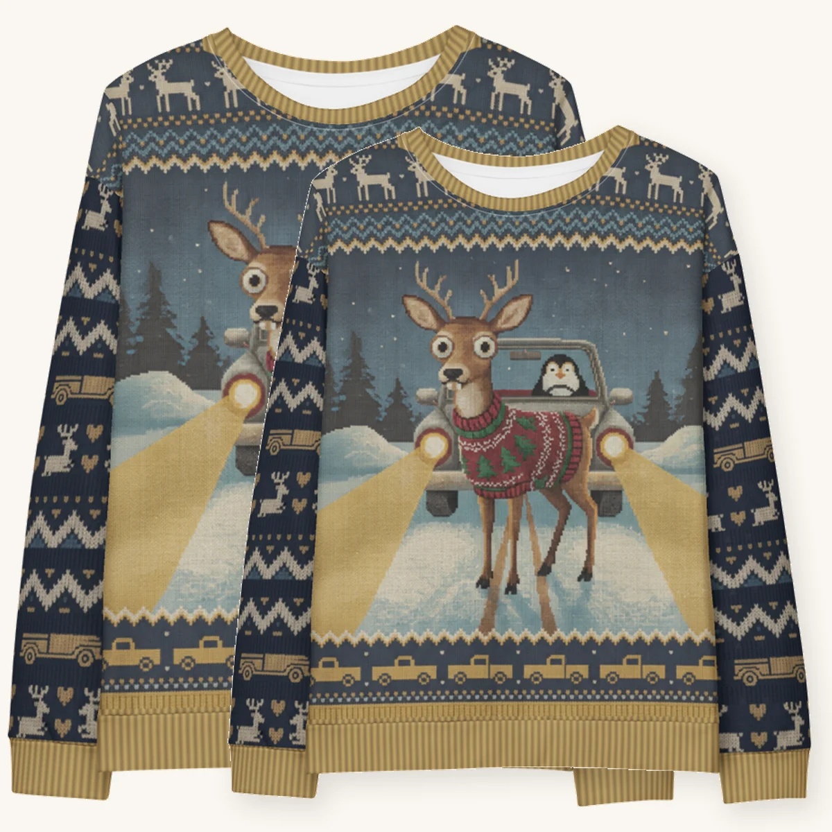 deer-in-headlights-couples-sweatshirt-set