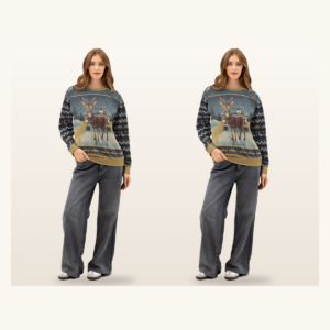 Deer in Headlights Couples Matching Set | Two Sweatshirts, One Design