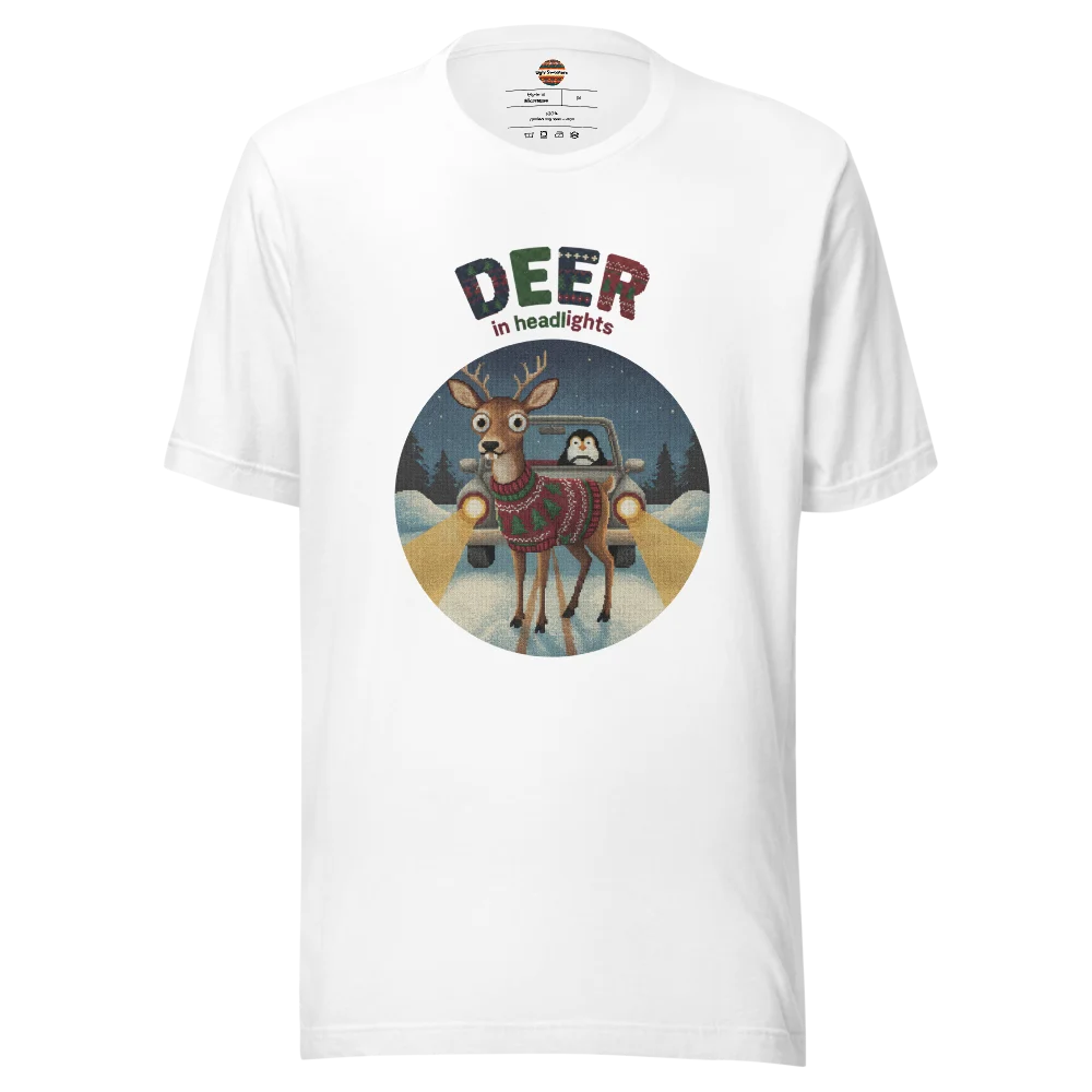 Deer in Headlights Ugly Christmas Tee