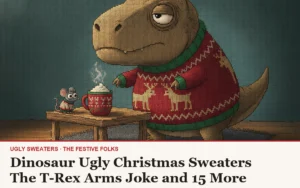 Dinosaur Ugly Christmas Sweaters: The T-Rex Arms Joke and 15 More