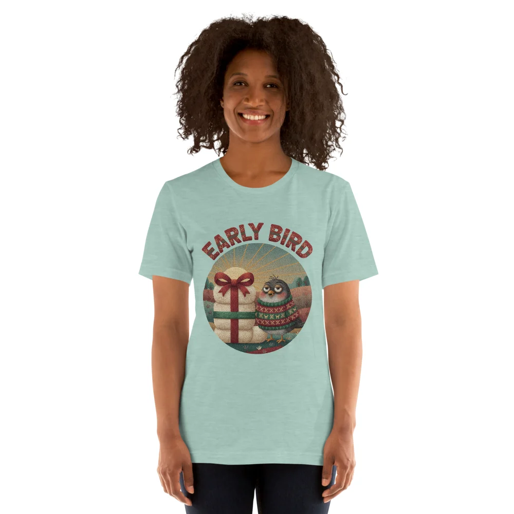 Early Bird Ugly Christmas Tee, Green model